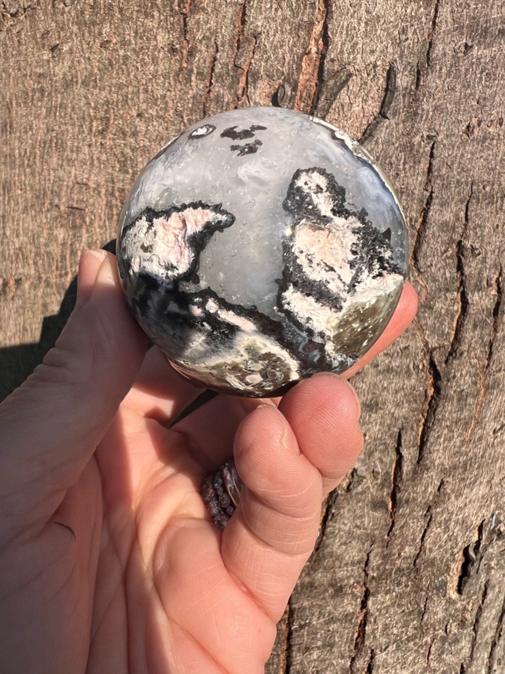 Mexican (2) agate sphere | crystal ~ uv reactive